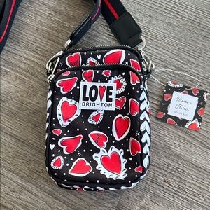 Brighton Hearts A Flutter Utility Bag Crossbody Purse NWT